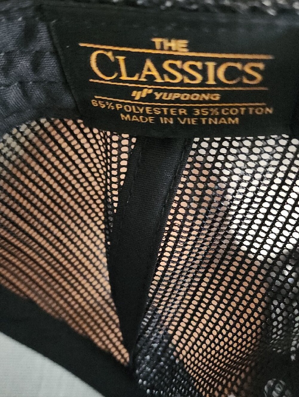 The Classics Black Mesh Trucker Hat with Gold Logo - Picture 3 of 3